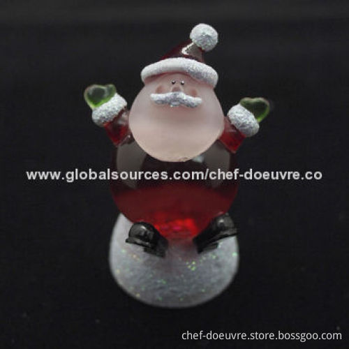 Christmas Decoration Mini Santa Waterglobe Tealight with Color Changing LED
